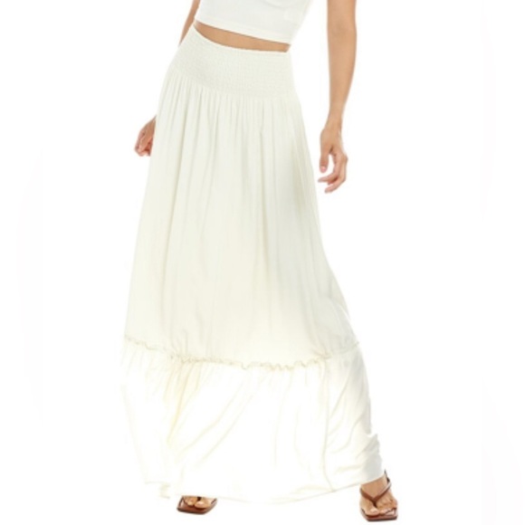 0306 - WEWOREWHAT Tiered Ruffle Maxi Skirt Small - Picture 2 of 3